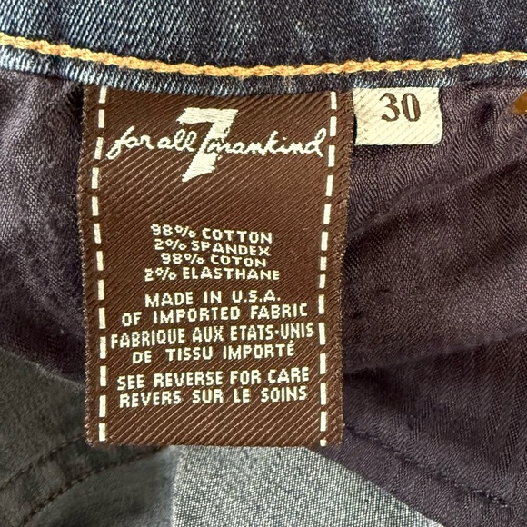7 For All Mankind Women’s Dark Blue The Skinny Jeans Size 30 - Picture 9 of 10